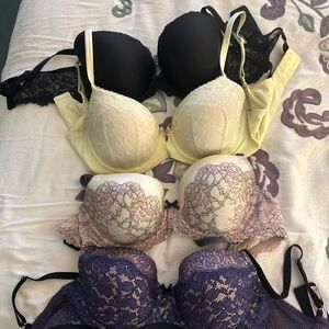 Victoria's Secret Lace Bra Collection - Black, Cream, Pink, Purple